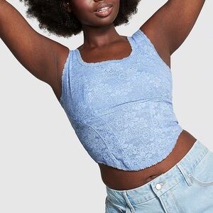 PINK Victoria's Secret The Cinched Corset Lace Top